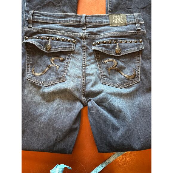 Rock & Republic Kasandra Bootcut Jeans 12M Dark Wash Studded - Picture 6 of 6